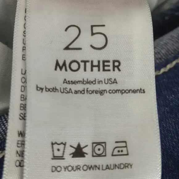 MOTHER The Mid Rise Dazzler Crop Fray Jeans In Squeeze It Size 25